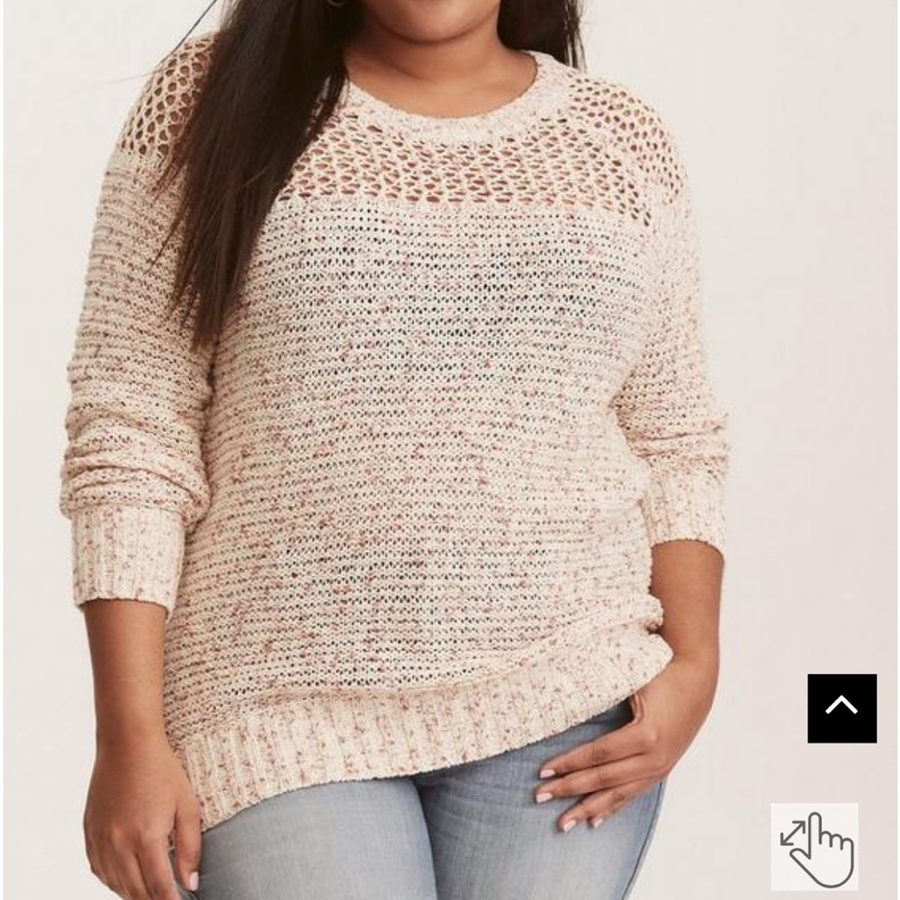 Torrid - pink and cream crochet top